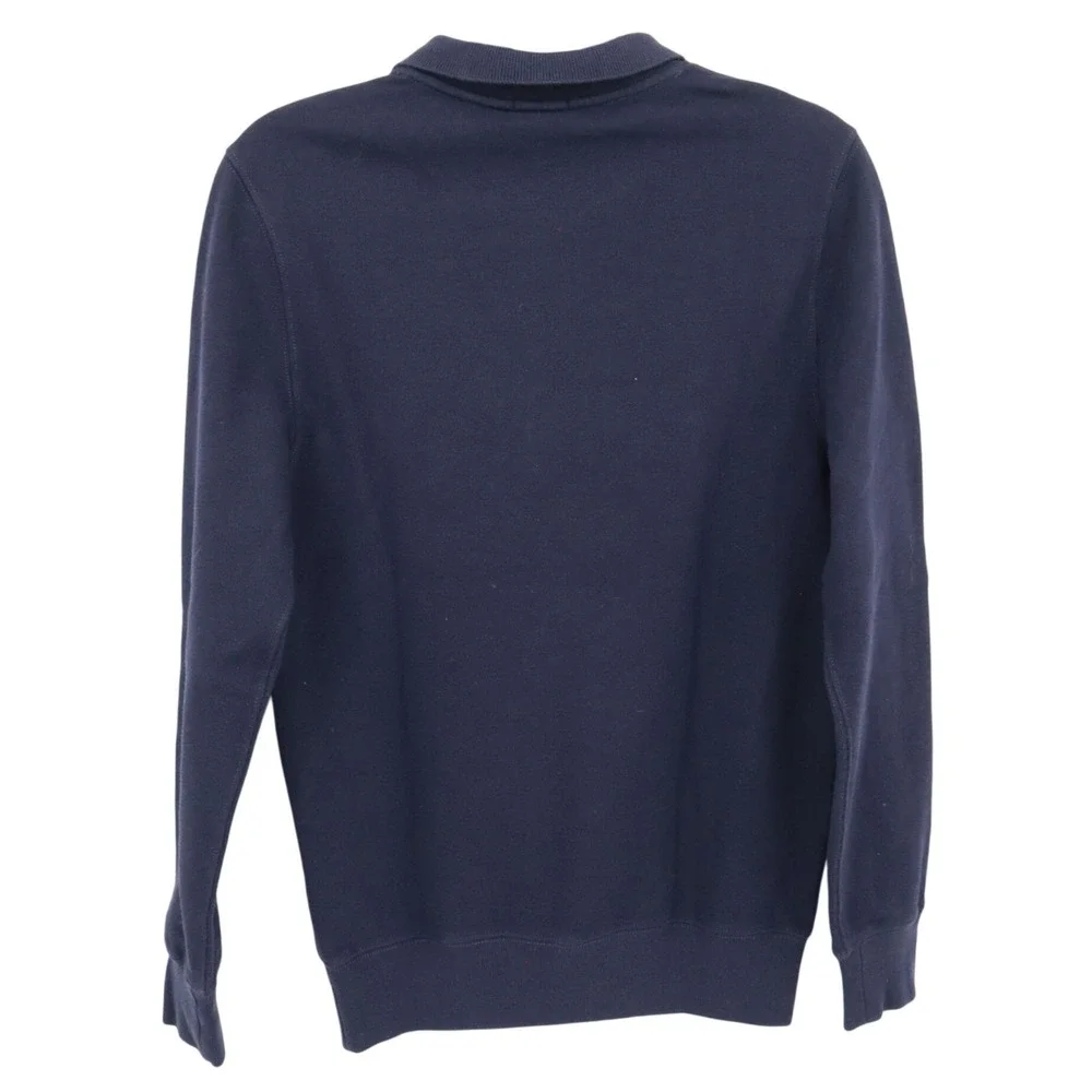 J. Crew Piqué‎ Fleece Sweatshirt Men XS Blue Preppy Academia Collegiate Classic